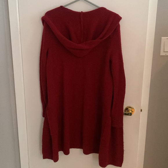 [S] F21 Red Hooded Cardigan - Picture 2 of 11